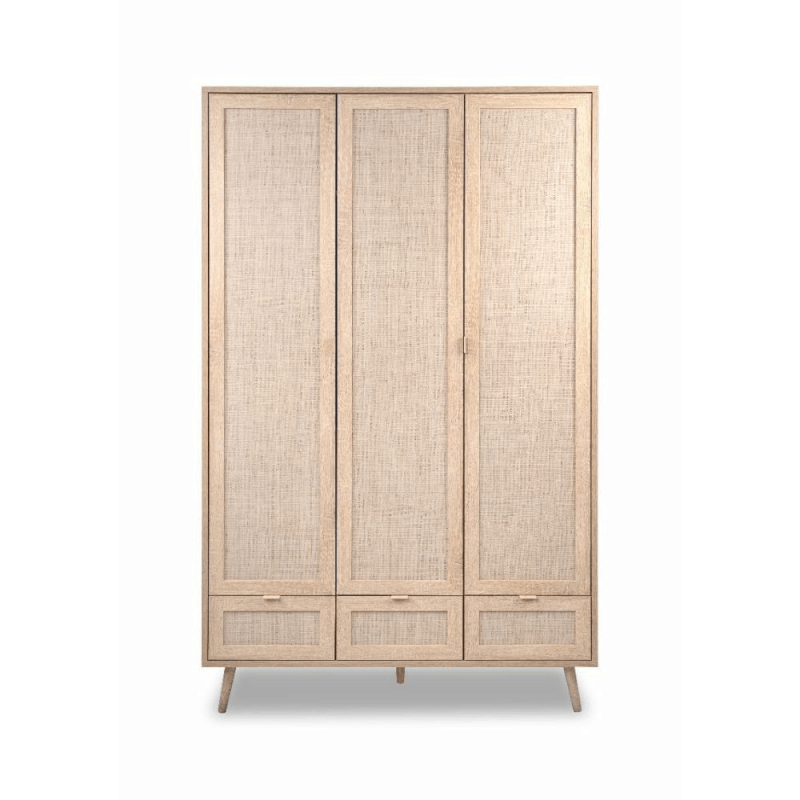 Armadio Bali 60B 3 ante e 3 cassetti effetto vimini