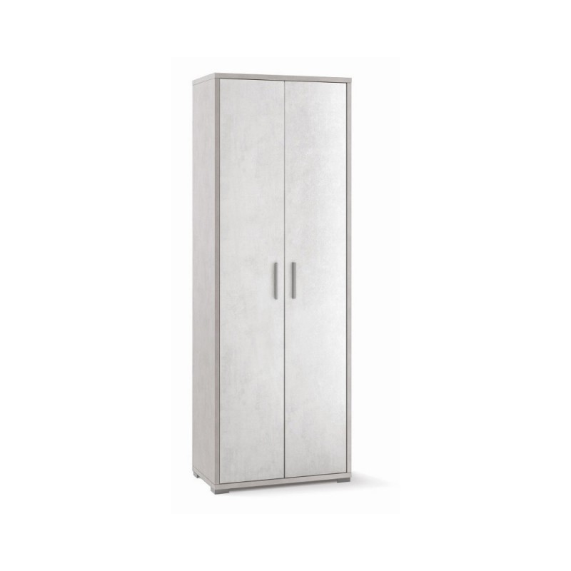 Armadio alto multiuso con due ante in Bianco Ossido 71x41x h199 cm