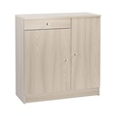 Armadio Multiuso Basso Due Ante Un Cassetto Olmo Chiaro 77x34x h80 cm