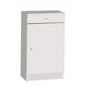 Armadio basso un anta un cassetto Bianco 46x34x h80 cm