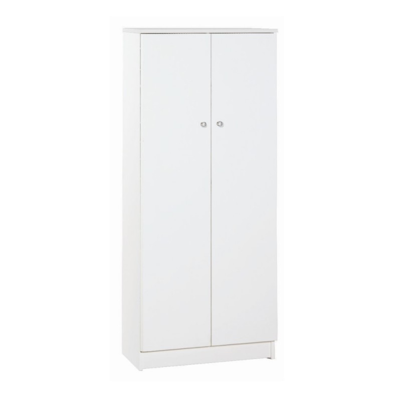 Armadio Multiuso con Due Ante Bianco 62x34x h147 cm