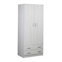 Armadio Multiuso Due Ante Due Cassetti Eucalipto 77x52x h182 cm