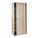 Armadio multiuso con ante scorrevoli e ripiani in olmo chiaro 82x41x h190 cm