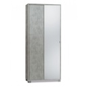 Armadio multiuso con ante scorrevoli e specchio Beton Cemento 82x41x h190 cm