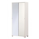 Armadio multiuso con due ante scorrevoli e specchio Bianco 82x41x h190 cm