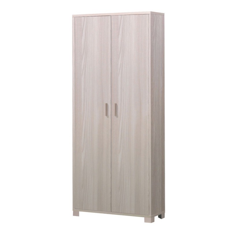 Armadio slim multiuso con due ante e otto ripiani Olmo Chiaro 83x29x h190 cm