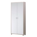 Armadio multiuso slim con otto ripiani in legno Olmo Bianco 83x29x h190 cm