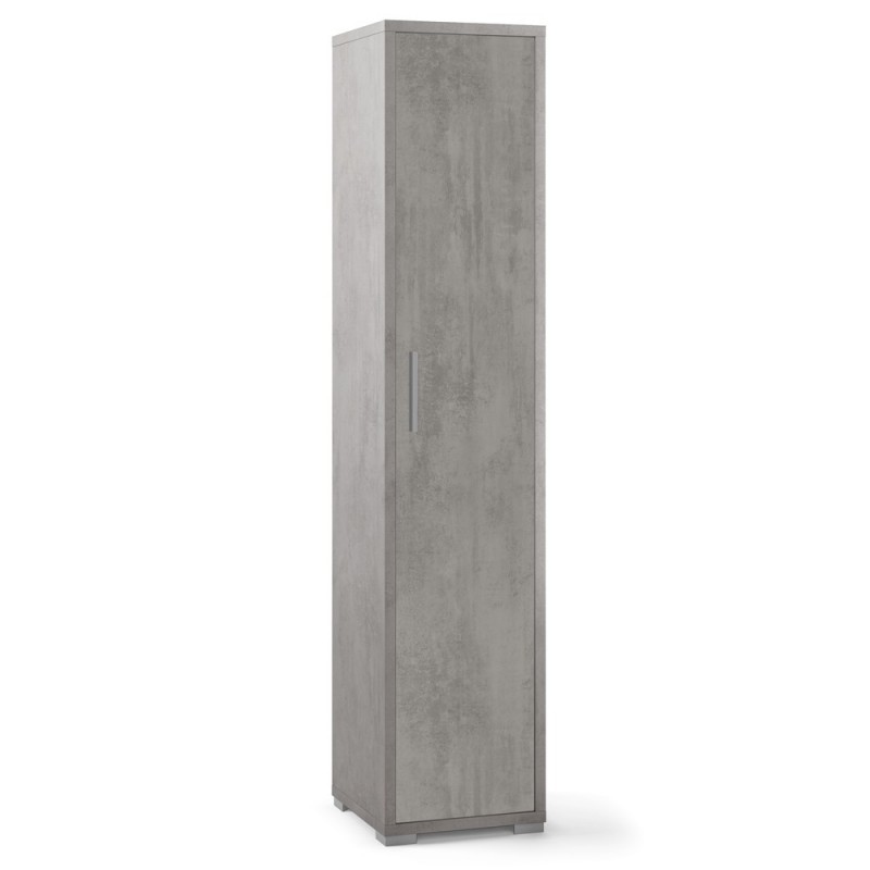 Armadio stretto multiuso in legno Beton Cemento 39x41x h182 cm