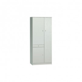 Armadio Multiuso Tre Ante Un Cassetto Bianco 77x34x h183 cm