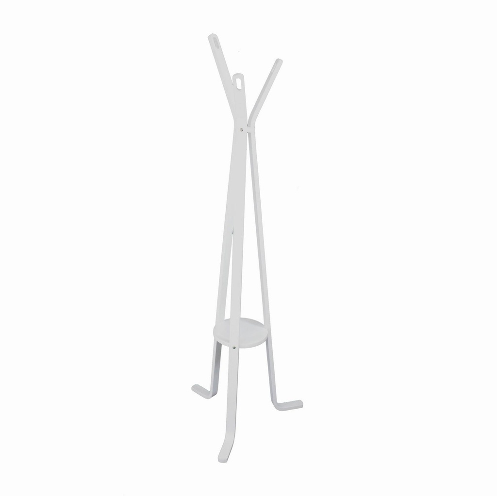 Attaccapanni a stelo in legno bianco con 3 braccia - 50x170 cm