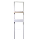 Attaccapanni Stand legno 4 ganci Bianco con mensola 40x13x160 cm