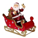 Slitta rossa di Babbo Natale in metallo, dimensioni 32x17x29 cm