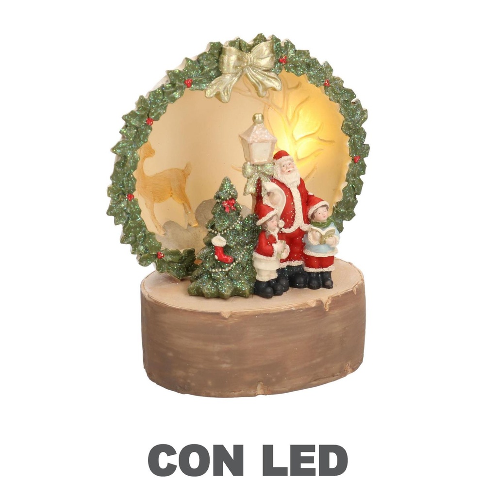 Statuetta Babbo Natale in Resina con Luce LED 15x12x17 cm