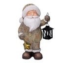Babbo Natale Resina con Lanterna Grigio 25,5x17h44