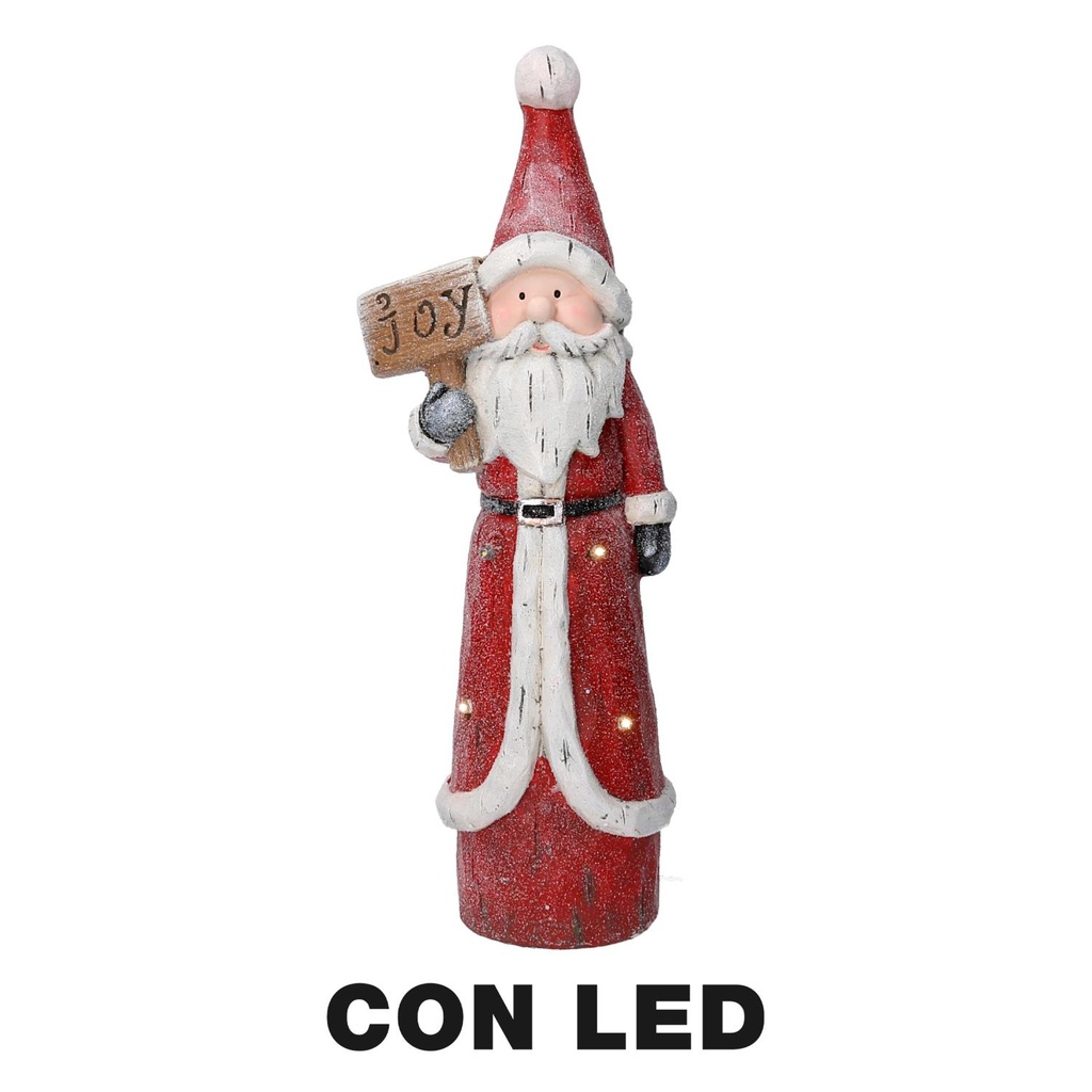 Babbo Natale in Resina LED Rosso 19x14x55,5 cm