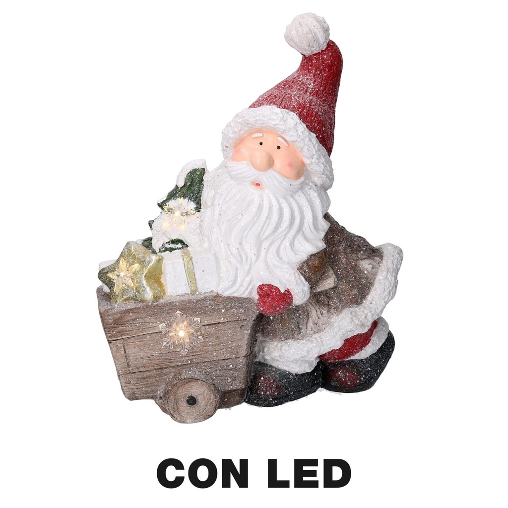 Babbo Natale in Resina LED Rosso 39,5x17,5x47,5 cm