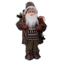Babbo Natale Tessuto con Regali e Lanterna Marrone 24x12x45 cm