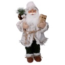 Babbo Natale Tessuto con Regali Verde Bianco 24x12x45 cm