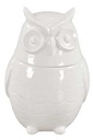 Barattolo gufo ceramica panna cm. 16 x 16 h 23