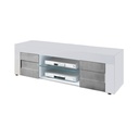 Base  Porta TV bianco lucido 2 ante grigio cemento  L.138 P.42 H.44 cm