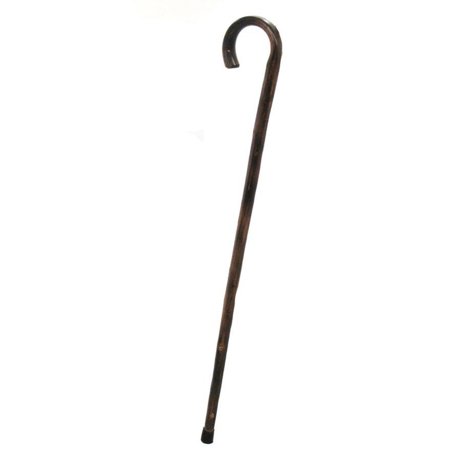 Bastone da passeggio rustico scuro con punta gomma 3x3x93 cm