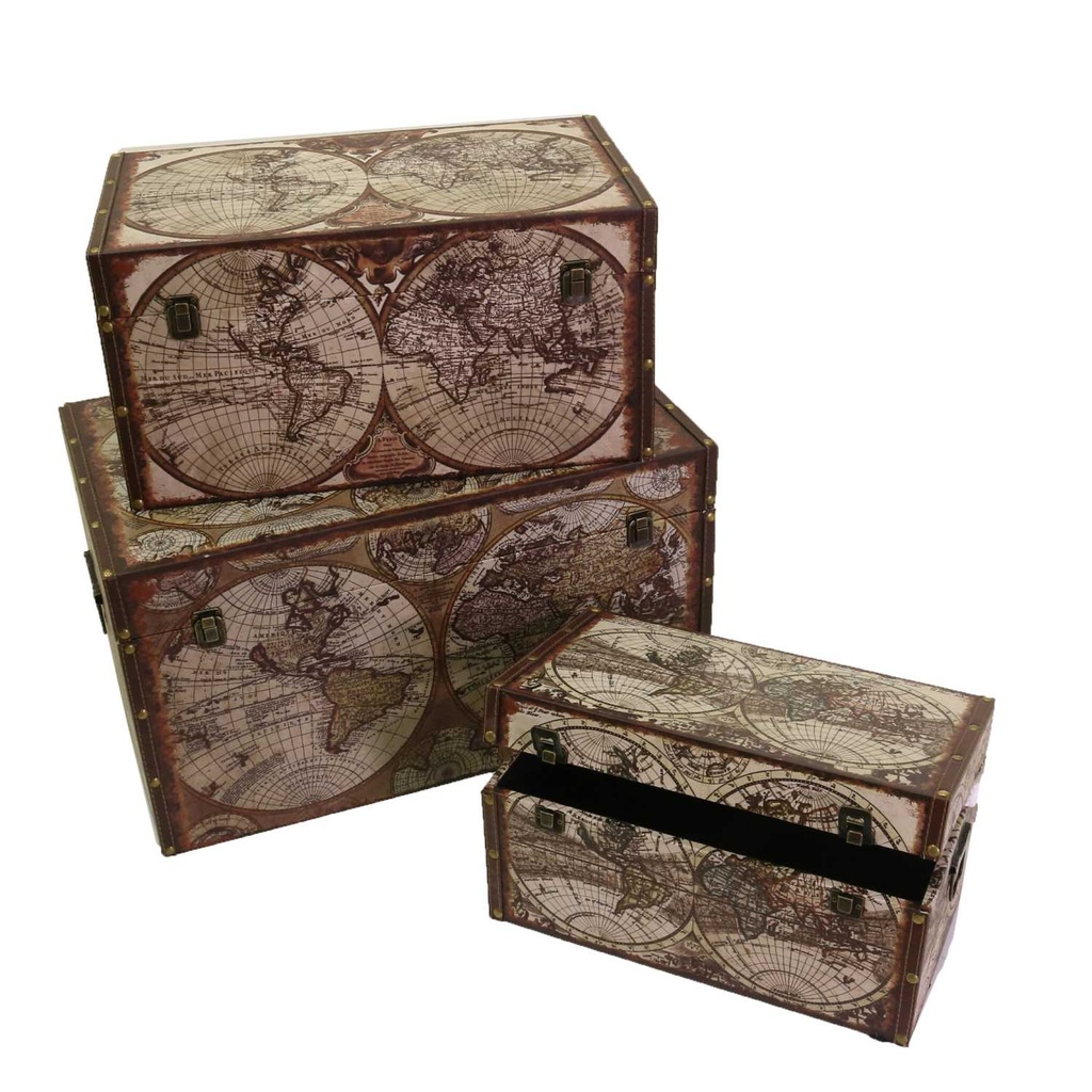 Baule ecopelle rettangolare 1-3 globi cm59x36h33