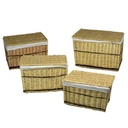 Baule in vimini foderato righe cm 54 x 75 x h 50