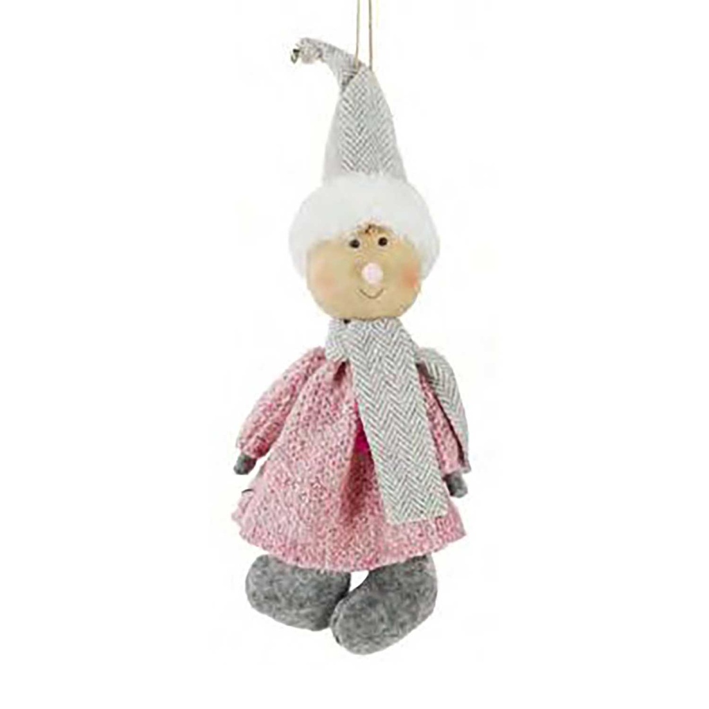 Abito rosa in lana per bambini - 13x2 cm, altezza 32 cm