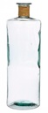 Bottiglia Trasparente in Vetro Riciclato con Decorazione in Rotang - Altezza 79 cm