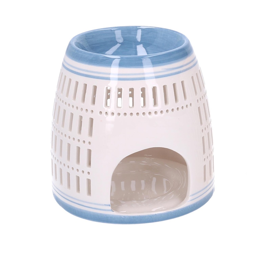 Bruciaessenze ceramica blu tondo 12,6x12,6 cm