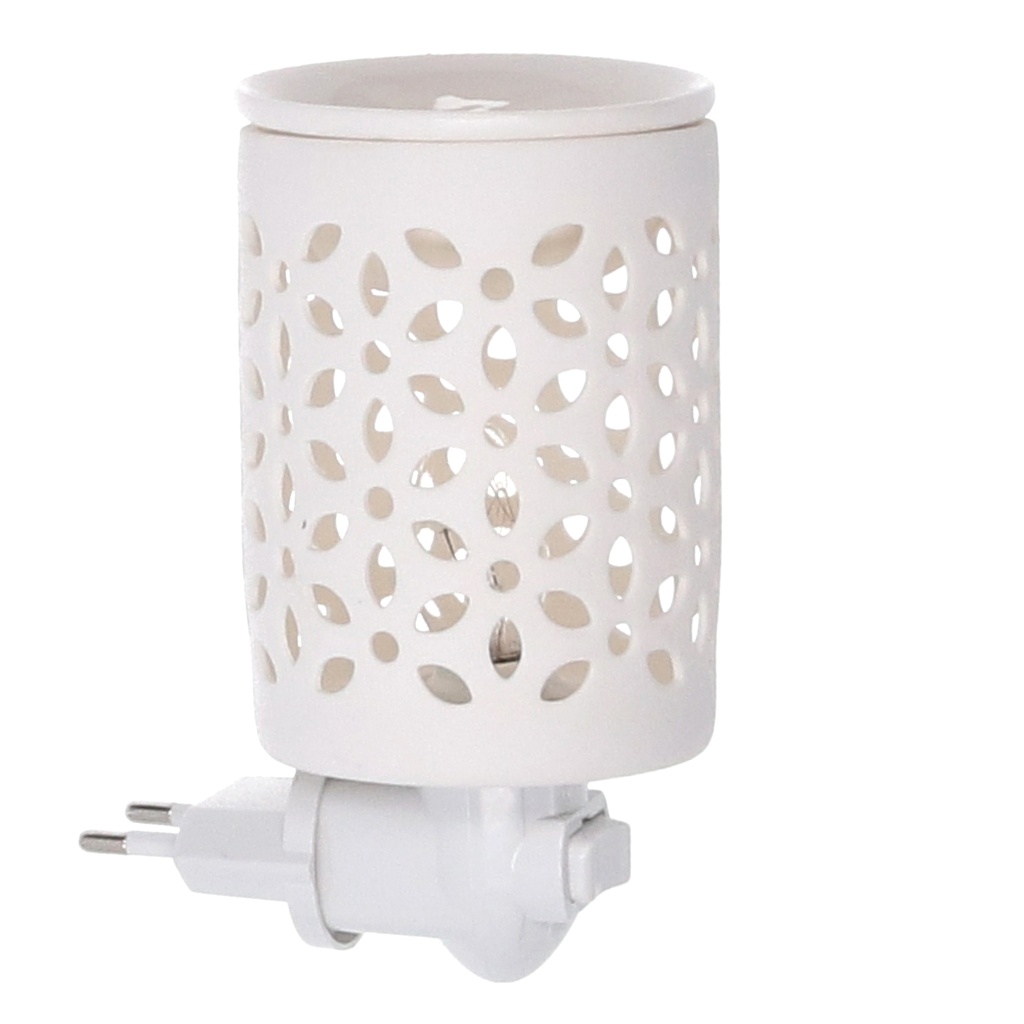 Bruciaessenze Plug Ceramica Traforato Bianco 10,3x7,2x14 cm