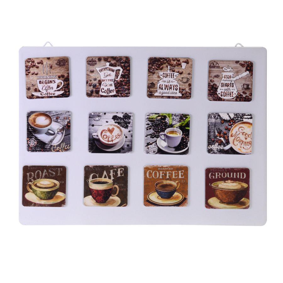 Set di magneti in metallo 12 pezzi caffè assortiti con display cm6x6