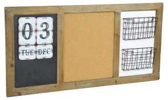 Calendario con lavagna e cesti, dimensioni 91,5 x 6 x 46 cm