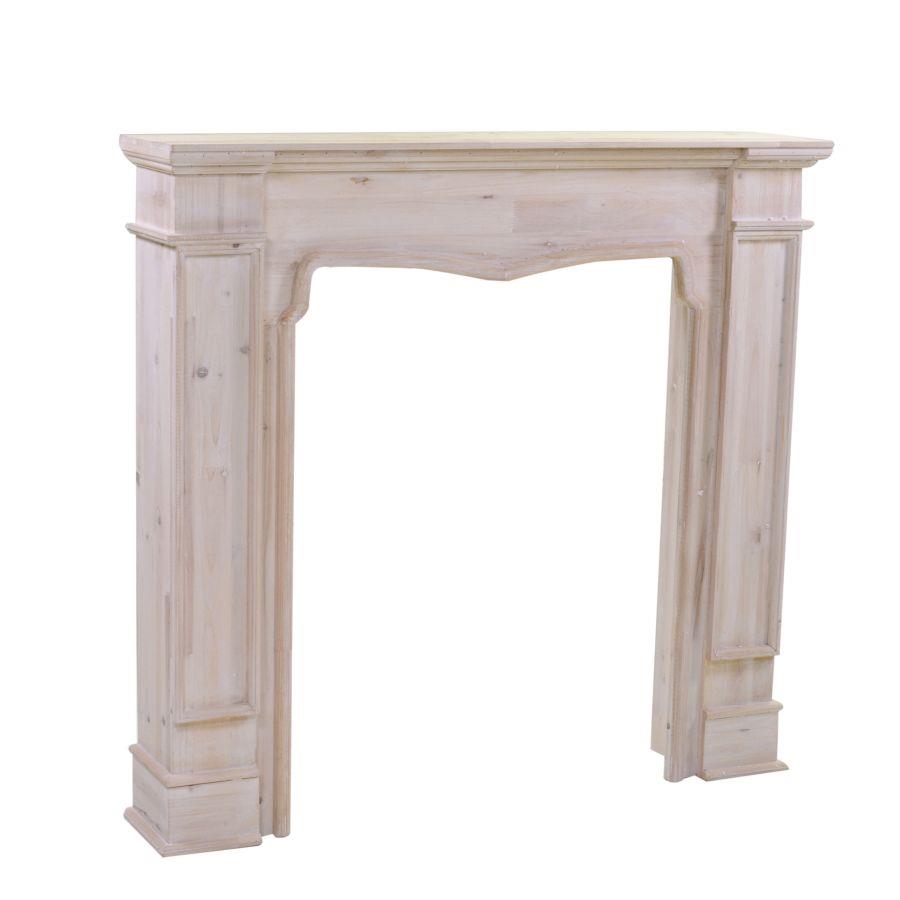 Camino in legno sbiancato 108x21,5x101 cm
