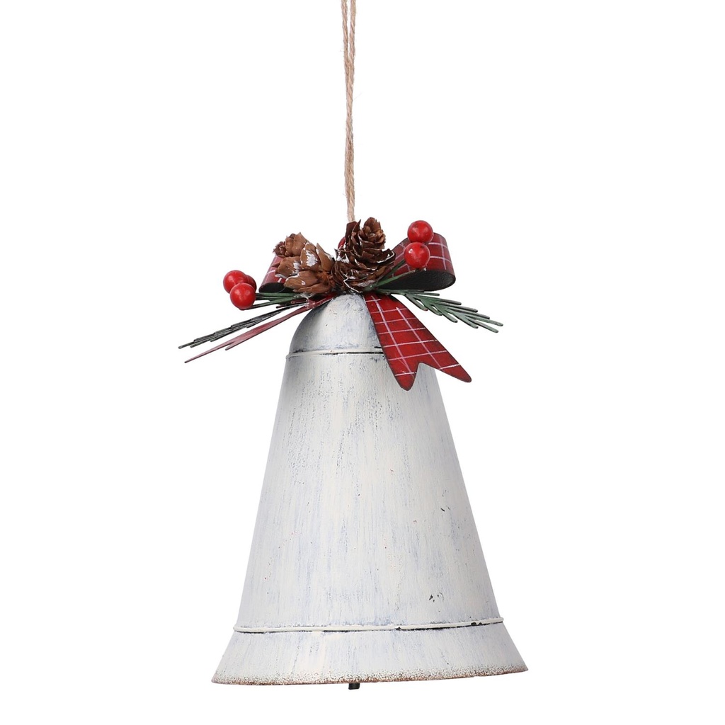 Campana in metallo bianco 14,5x11x9,5 cm