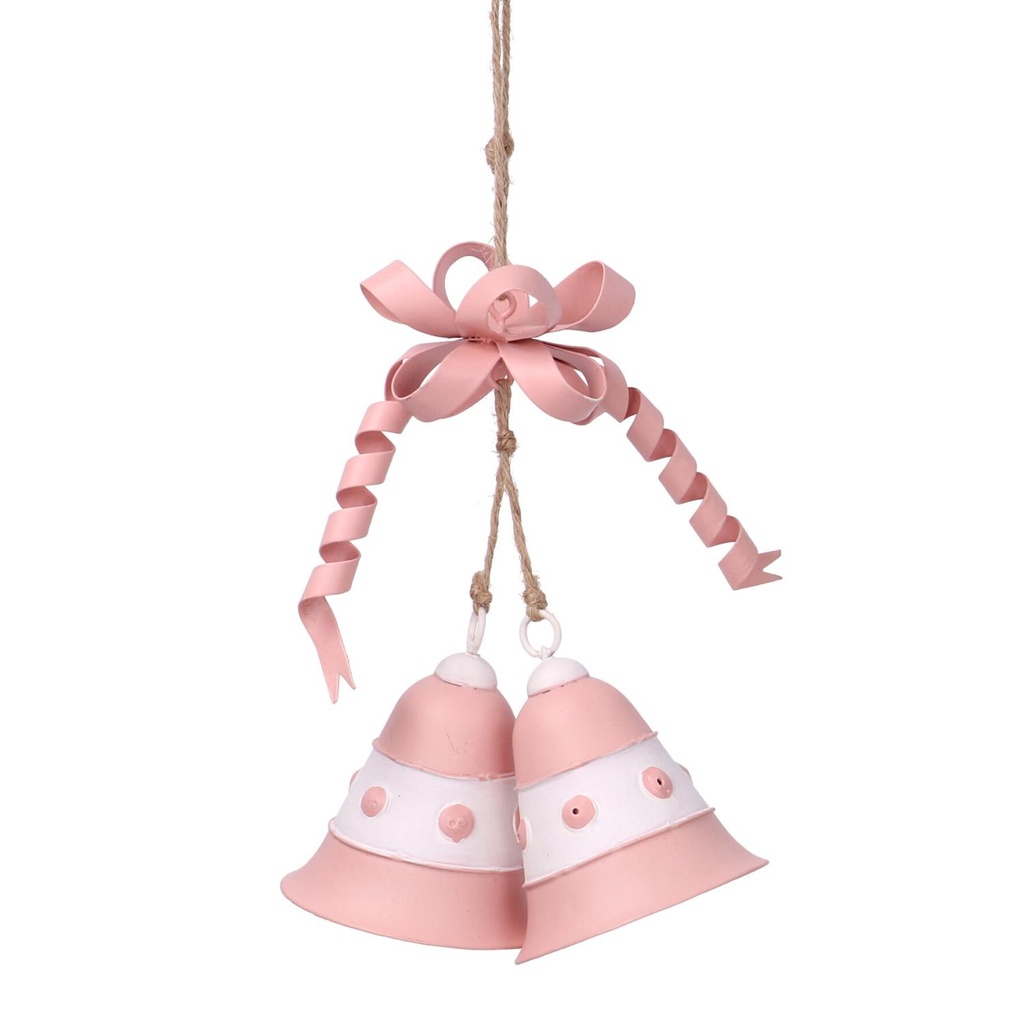 Campana Rosa in Metallo 23x15x6 cm