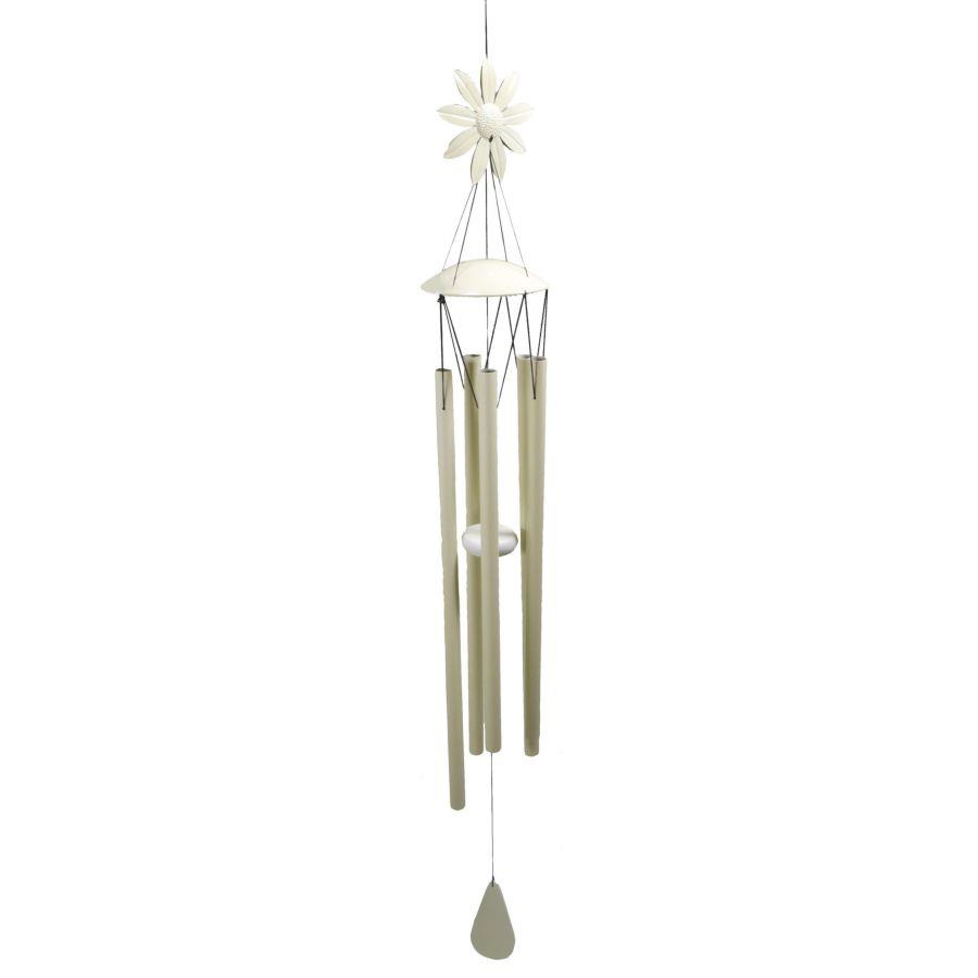 Campanello a forma di margherita in metallo, dimensioni 17,5x17,5x162 cm