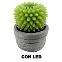 Candela Led Cactus con vaso 23x28 cm