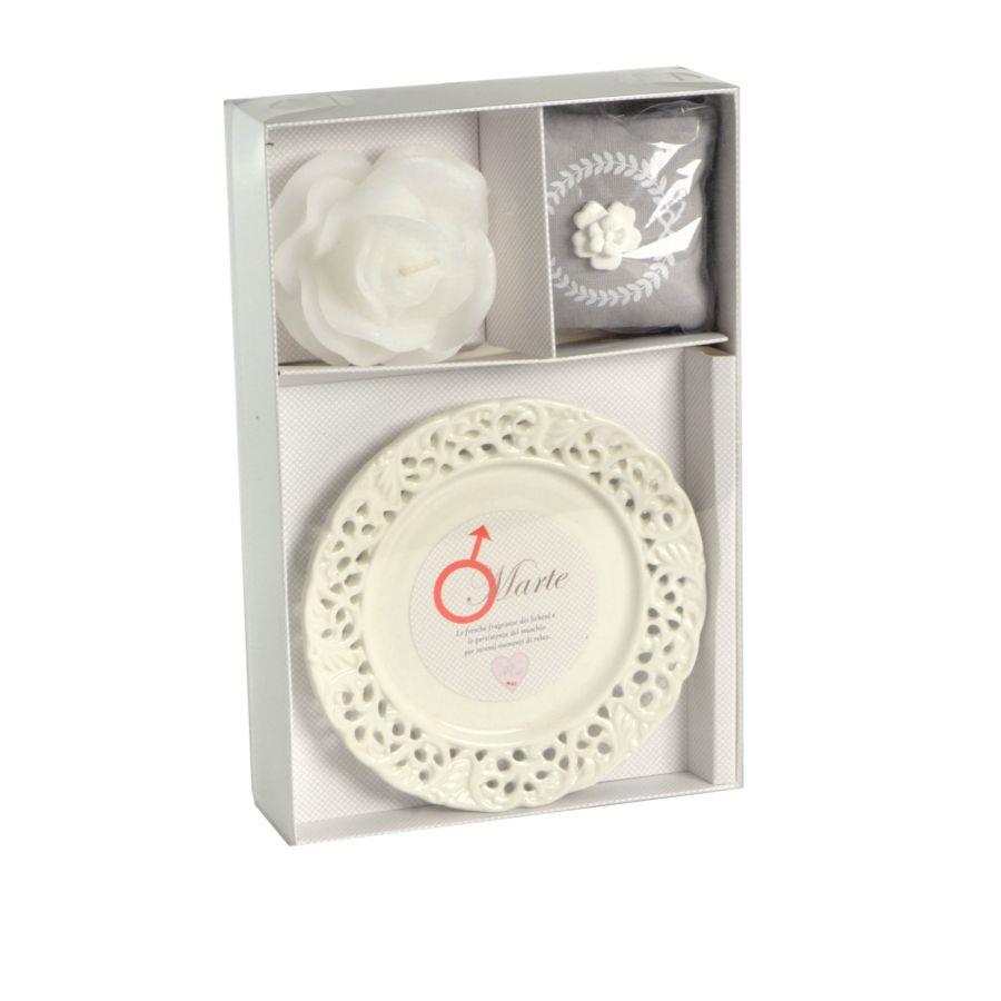 Candela rosa marte licheni&amp;muschio cm26x17h4,5 - 8 ore