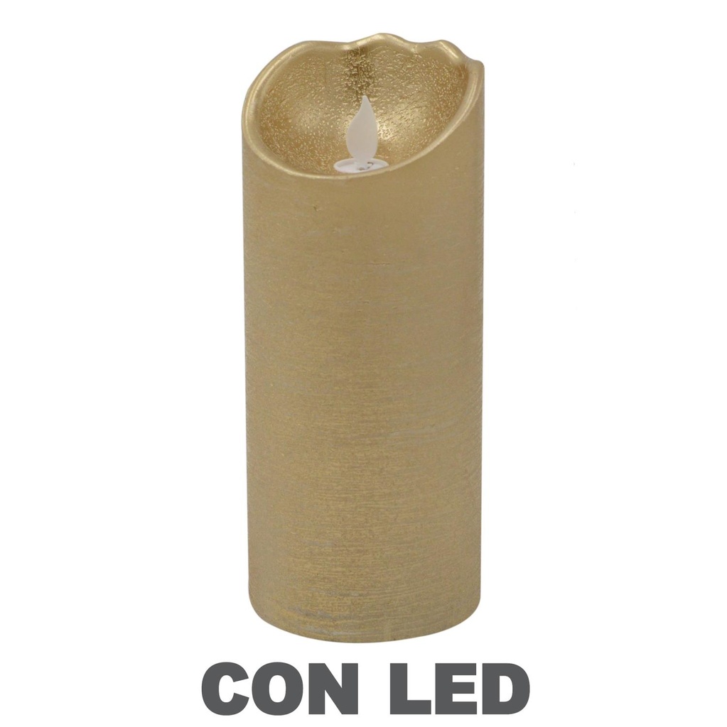 Candela LED a Batteria Platino Ø8x21,5 cm