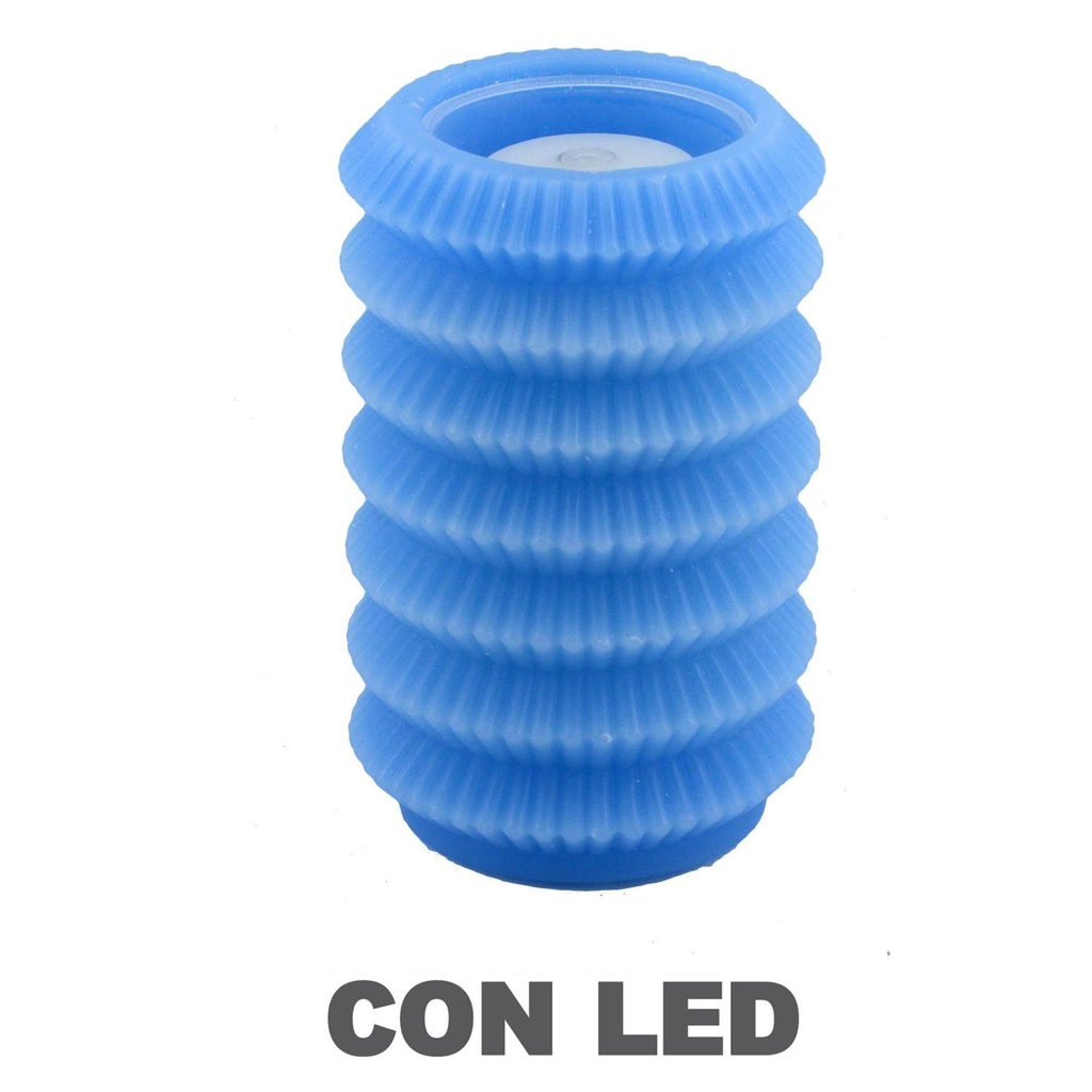 Lanterna a candela a LED blu con fontana cmø13,5h20