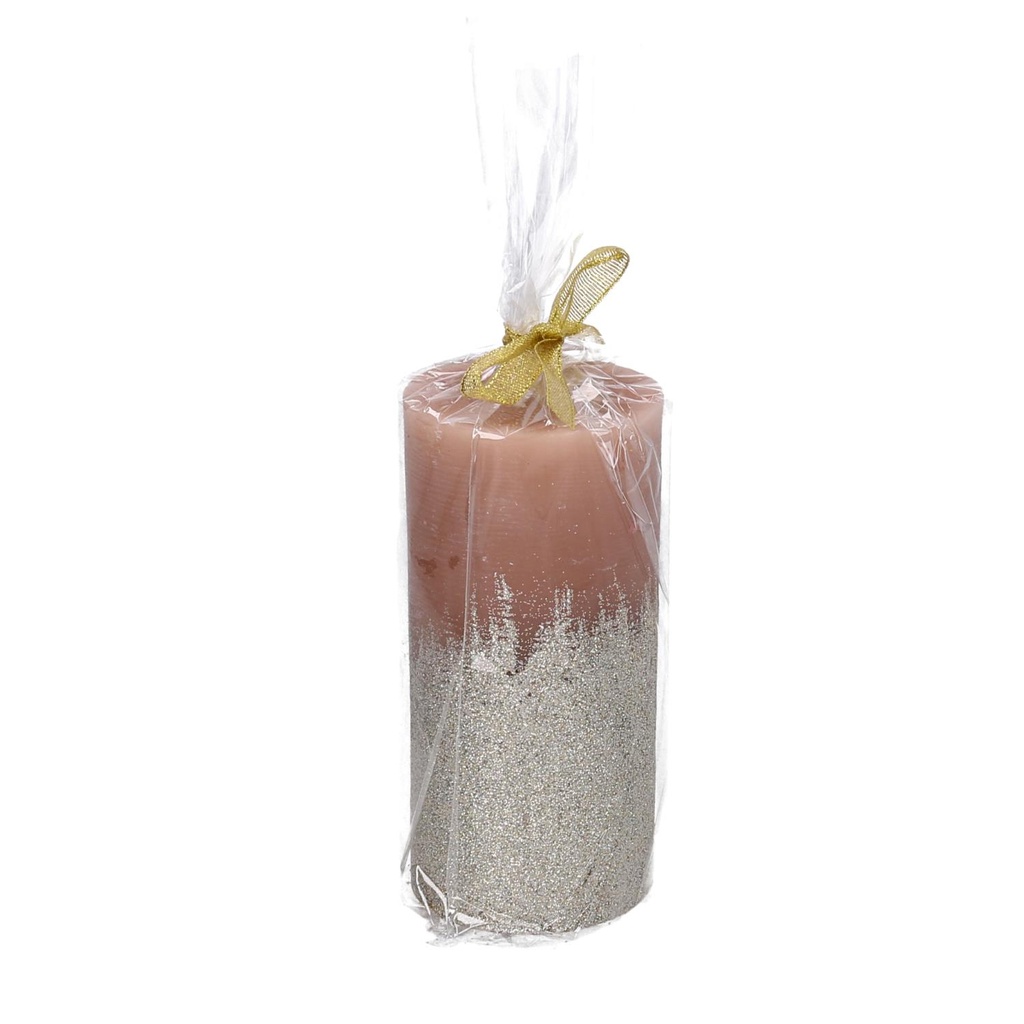 Candela Paraffina Argento Marrone 6,8 cm x 15 cm