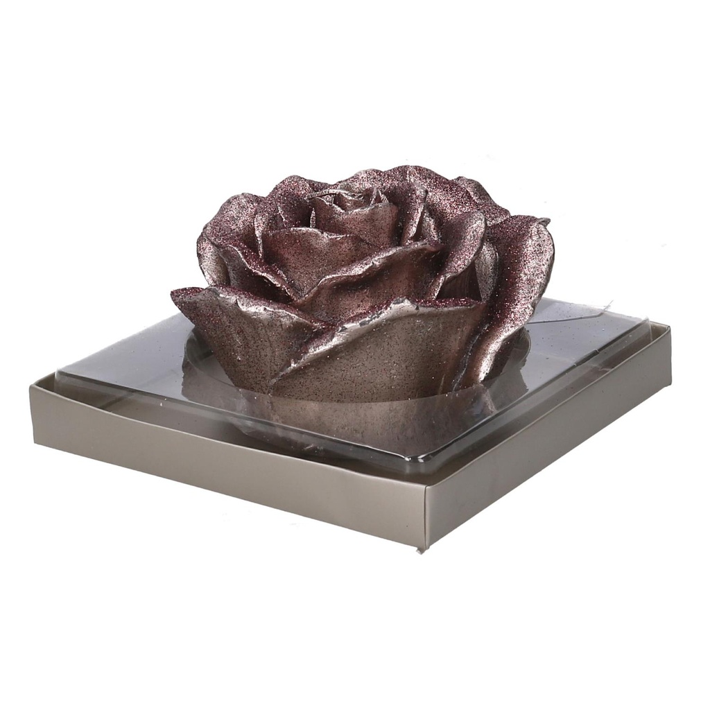 Candela Paraffina Rosa Grigio ø12h6,5