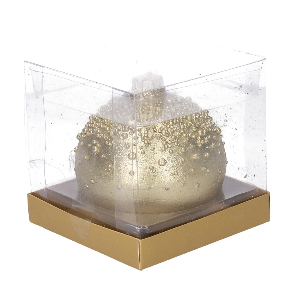 Candela Sfera con Bolle Oro cm ø9h9