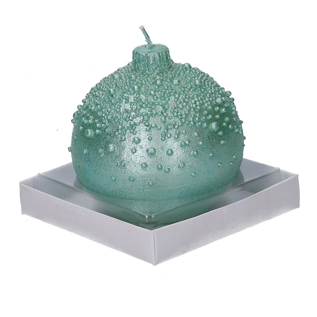 Candela Sfera con Bolle Turchese ø9h9
