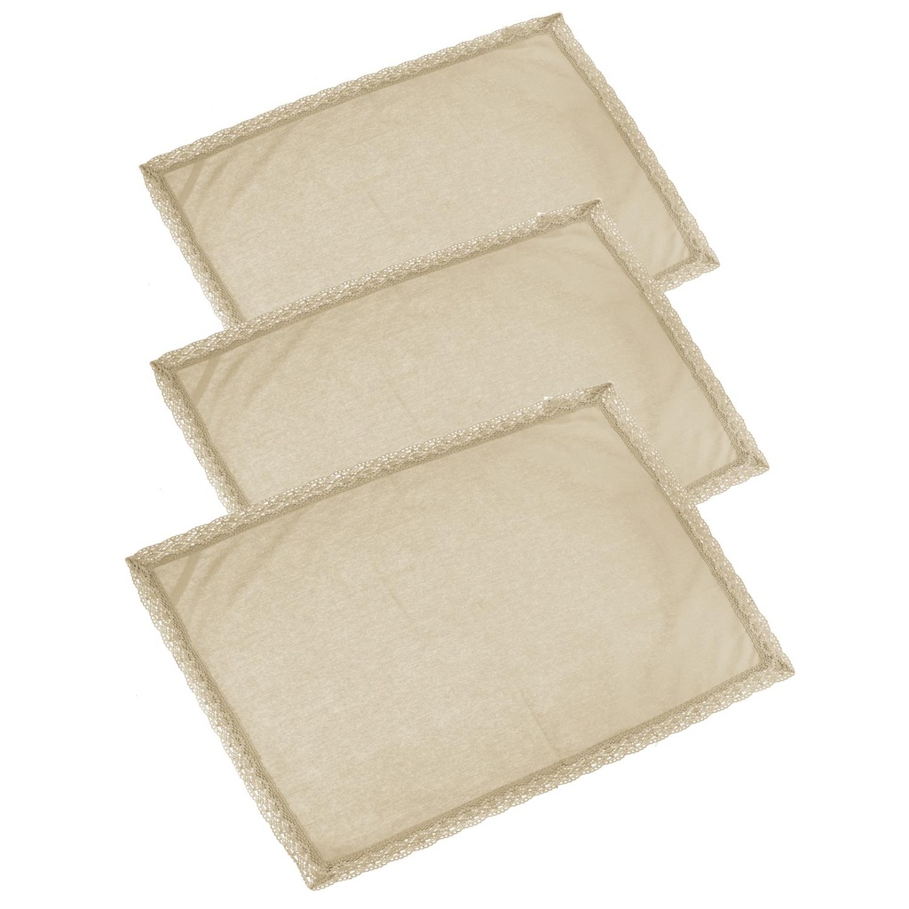 Set Canovaccio 3 Pezzi Amelie Beige 50x70 cm