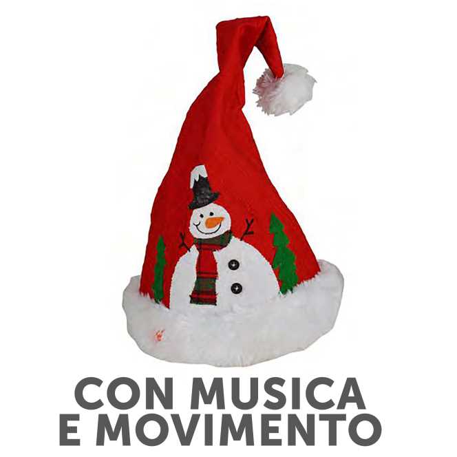 Cappello Musicale Pupazzo Neve 22x20x45 cm