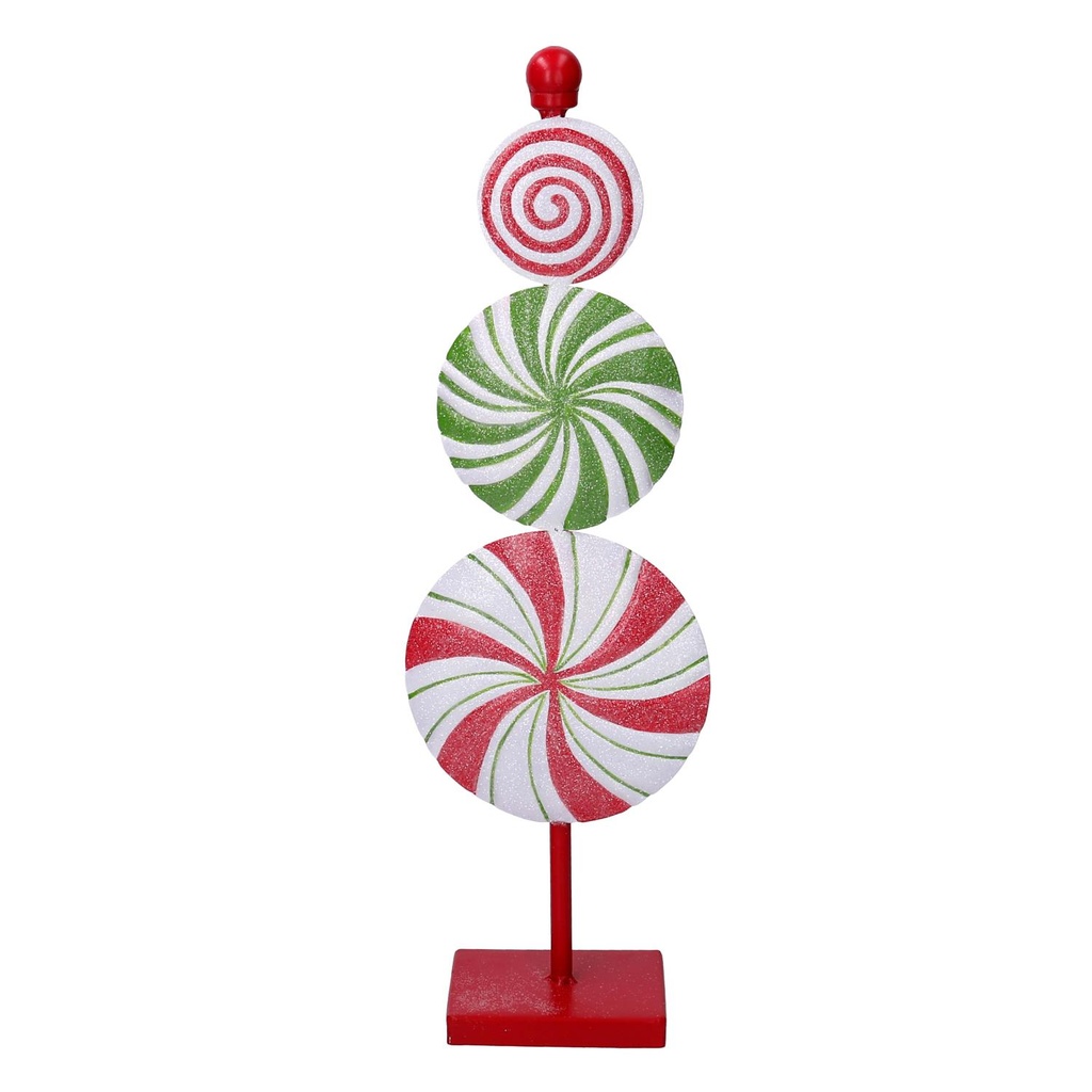 Caramella Metallo con Tre Lecca-Lecca Multicolor 14,5x8x46 cm