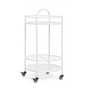 Carrello per bottiglie in acciaio Bianco con ruote autobloccanti
