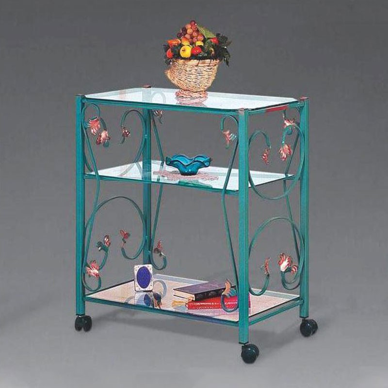 Carrello  porta tv in ferro verde  70x45xh.80 cm Italia
